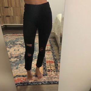 free people ripped black skinny jeans